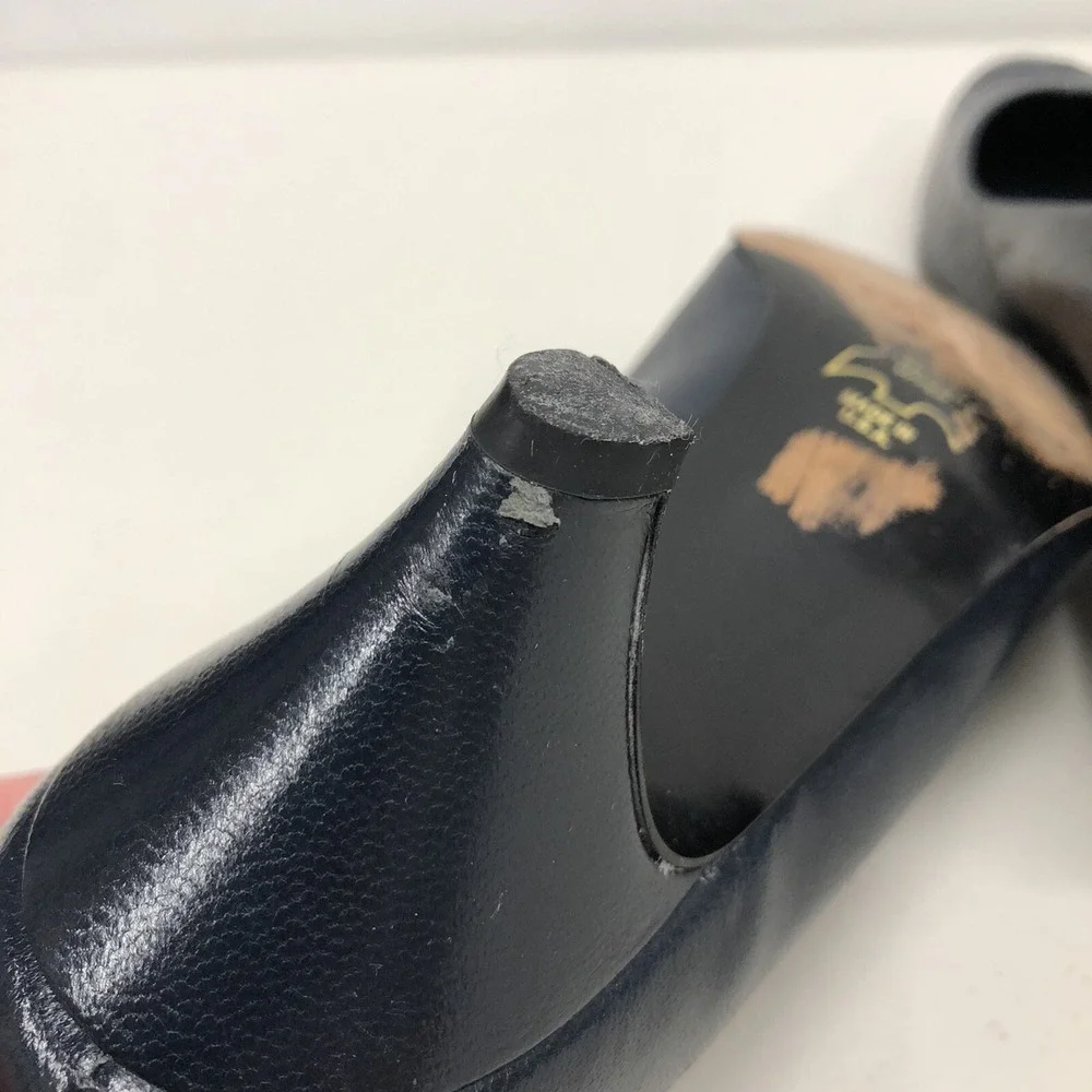 Selby Vintage Women's 7 B‎ Glen Navy Blue Multi Textured Tip Point Toe Heel Shoe